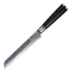 8" Bread Knife 67 Layers Damascus Steel With Ebony Wood Handle