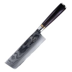 6.5" Nakiri Knife 67 Layers Damascus Steel With Ebony Wood Handle
