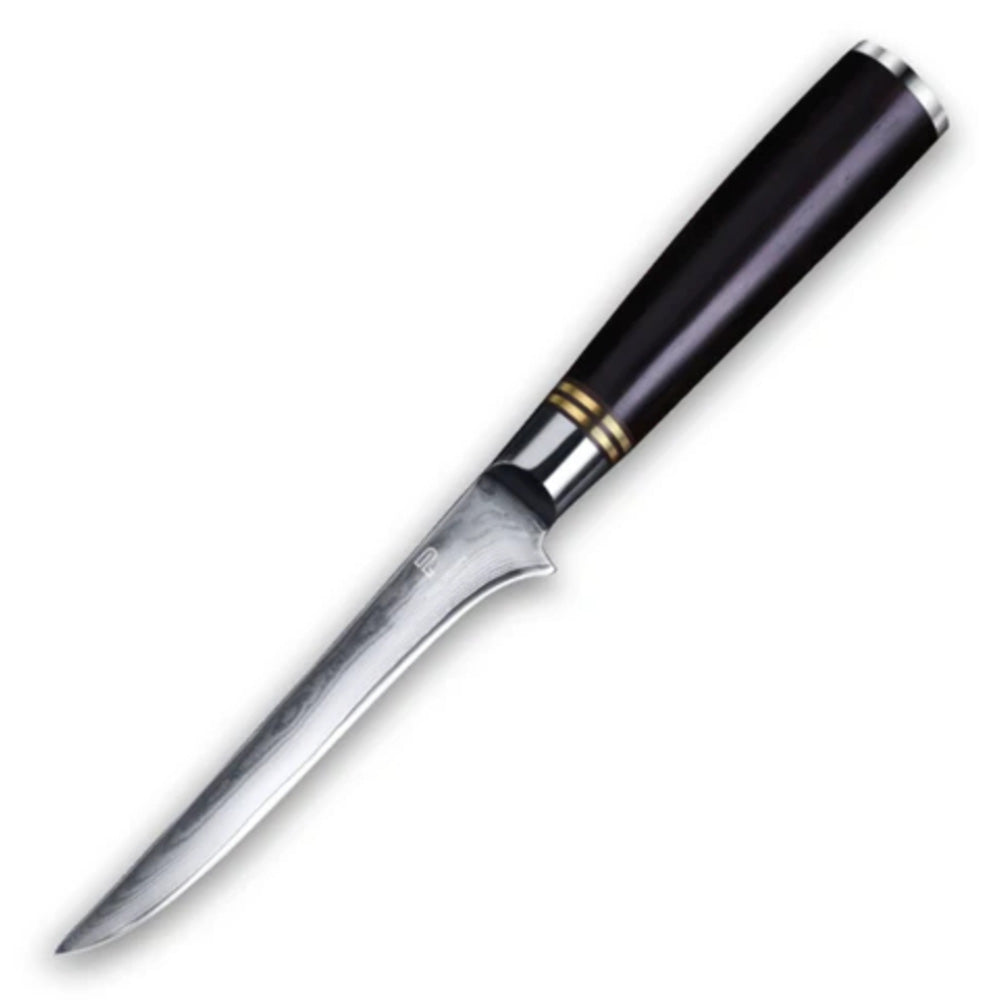 6" Boing Knife 67 Layers Damascus Steel With Ebony Wood Handle