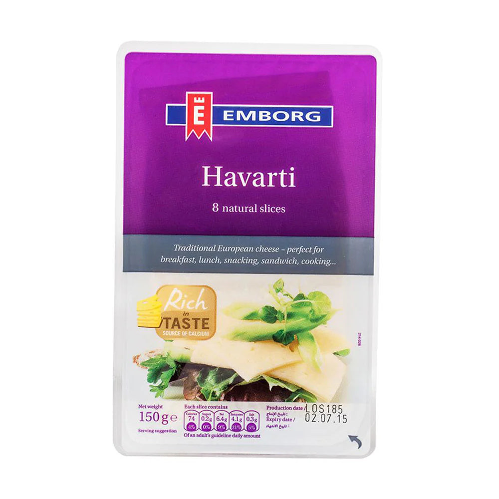 Emborg Sliced Havarti 150g, Pack of 12 pcs