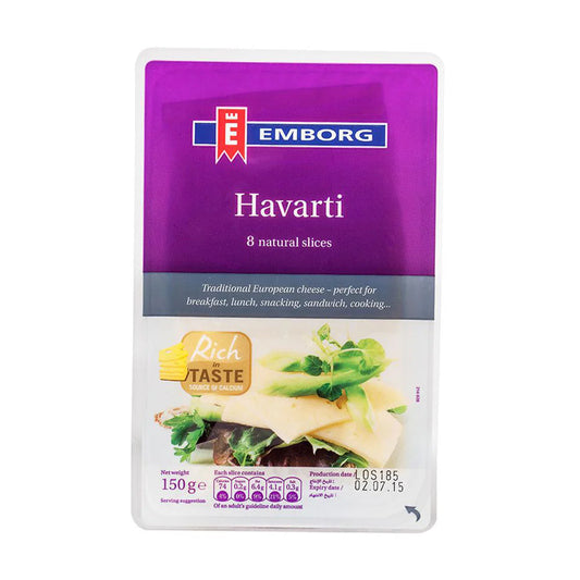 Emborg Sliced Havarti 150g, Pack of 12 pcs