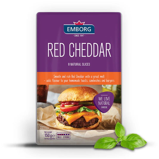 Emborg Sliced Red Cheddar  150g, Pack of 12 pcs