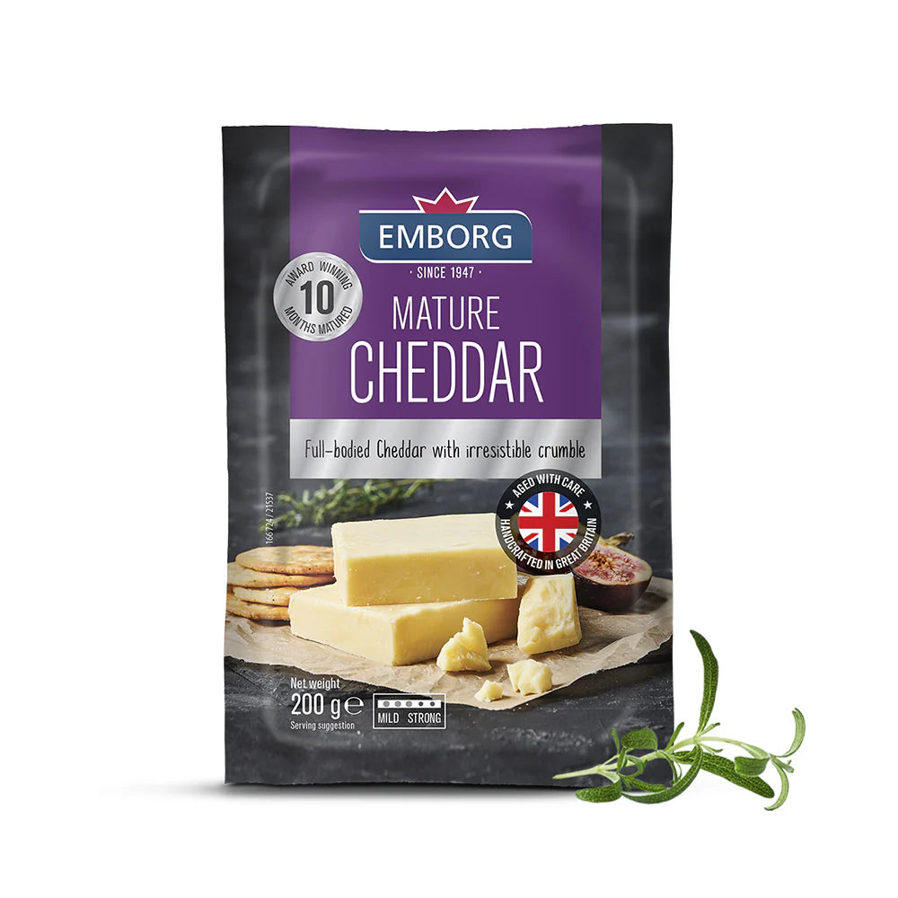 Emborg Mature Cheddar   200g,  Pack of 16 pcs