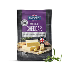 Emborg Mature Cheddar   200g,  Pack of 16 pcs