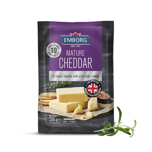 Emborg Mature Cheddar   200g,  Pack of 16 pcs