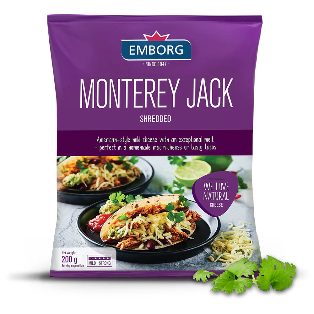 Emborg Shred Monterey Jack 200g, Pack of 15 pcs