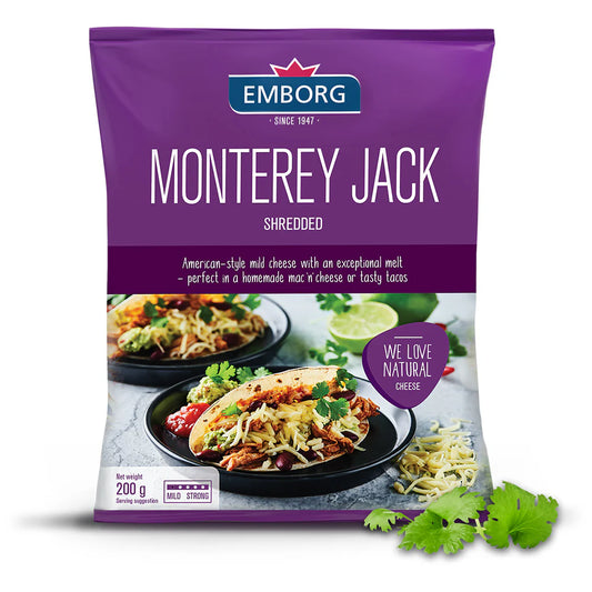 Emborg Shred Monterey Jack 200g, Pack of 15 pcs