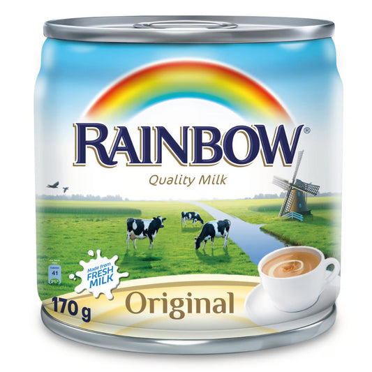 Rainbow Evaporated Milk Original 170 g, Pack of 96pcs