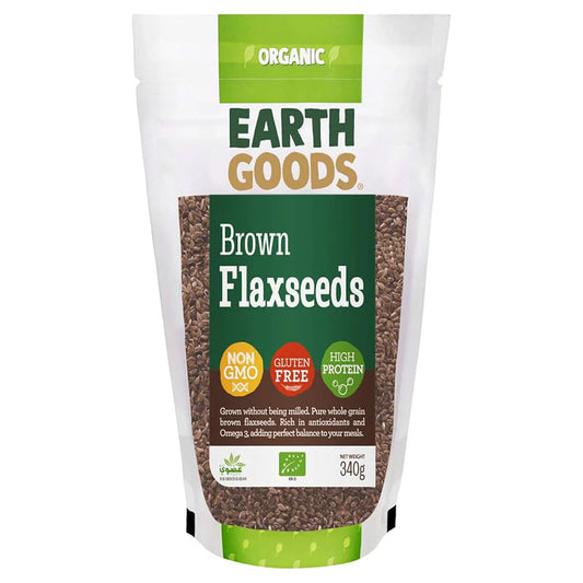 Earth Goods Brown Flaxseeds – 340g (Pack of 12)