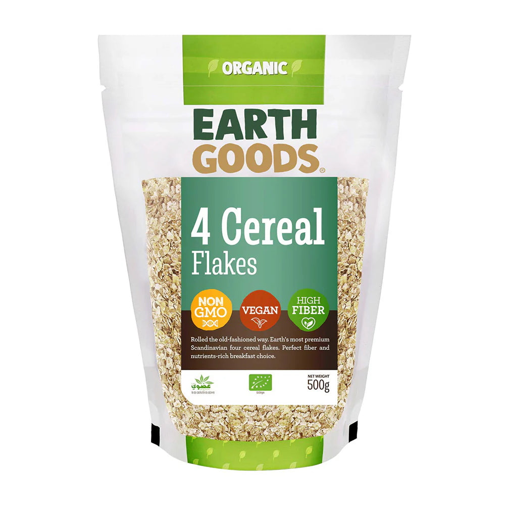 Earth Goods Flakes 4 Cereal 500g, Pack of 12 pcs