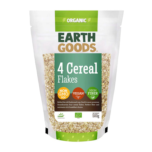 Earth Goods Flakes 4 Cereal 500g, Pack of 12 pcs