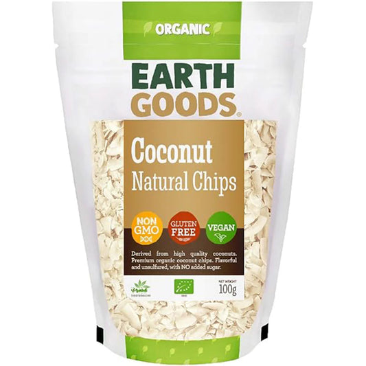 Earth Goods Chips Coconut Toasted 100g, Pack of 12 pcs