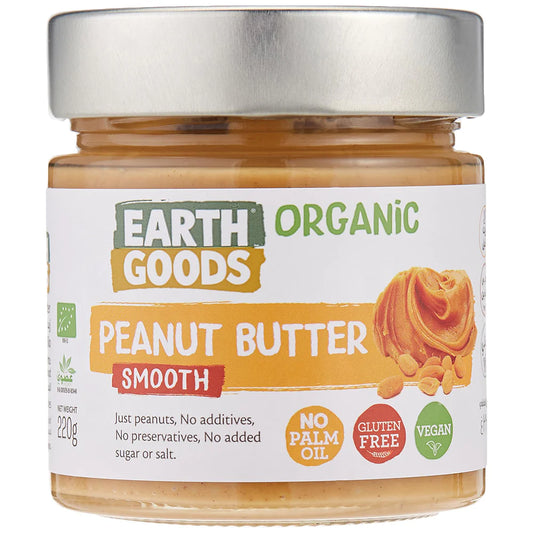 Earth Goods Butter Peanut Smooth 220g, Pack of 12 pcs