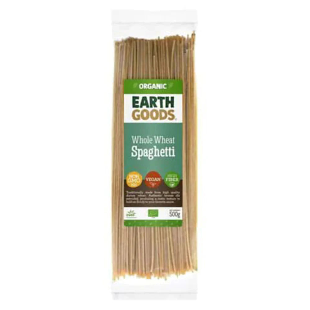 Earth Goods Spaghetti Whole Wheat 500g, Pack of 12 pcs