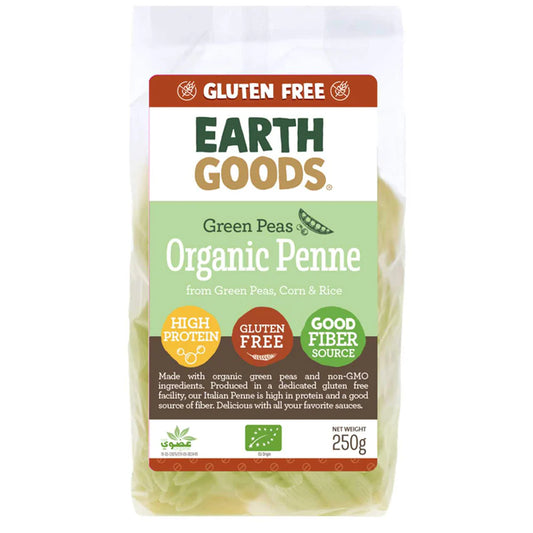 Earth Goods Penne Green Peas 250g, Pack of 10 pcs