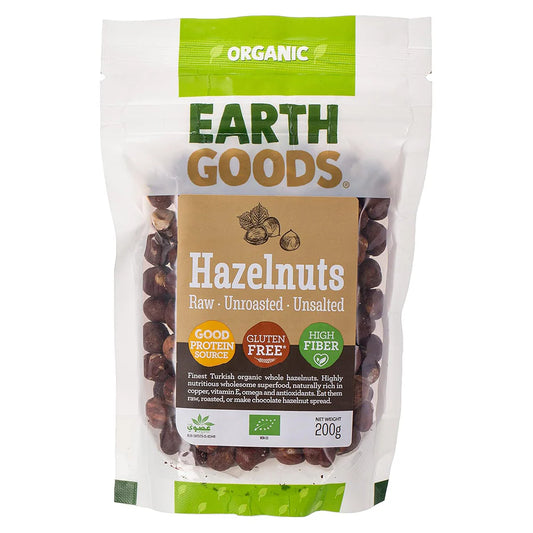 Earth Goods Hazelnuts Raw 200g, Pack of 12 pcs