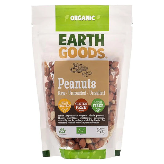 Earth Goods Peanuts Raw 250g, Pack of 12 pcs