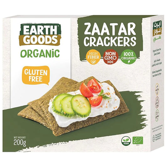 Earth Goods Crackers Zaatar 200g, Pack of 12 pcs