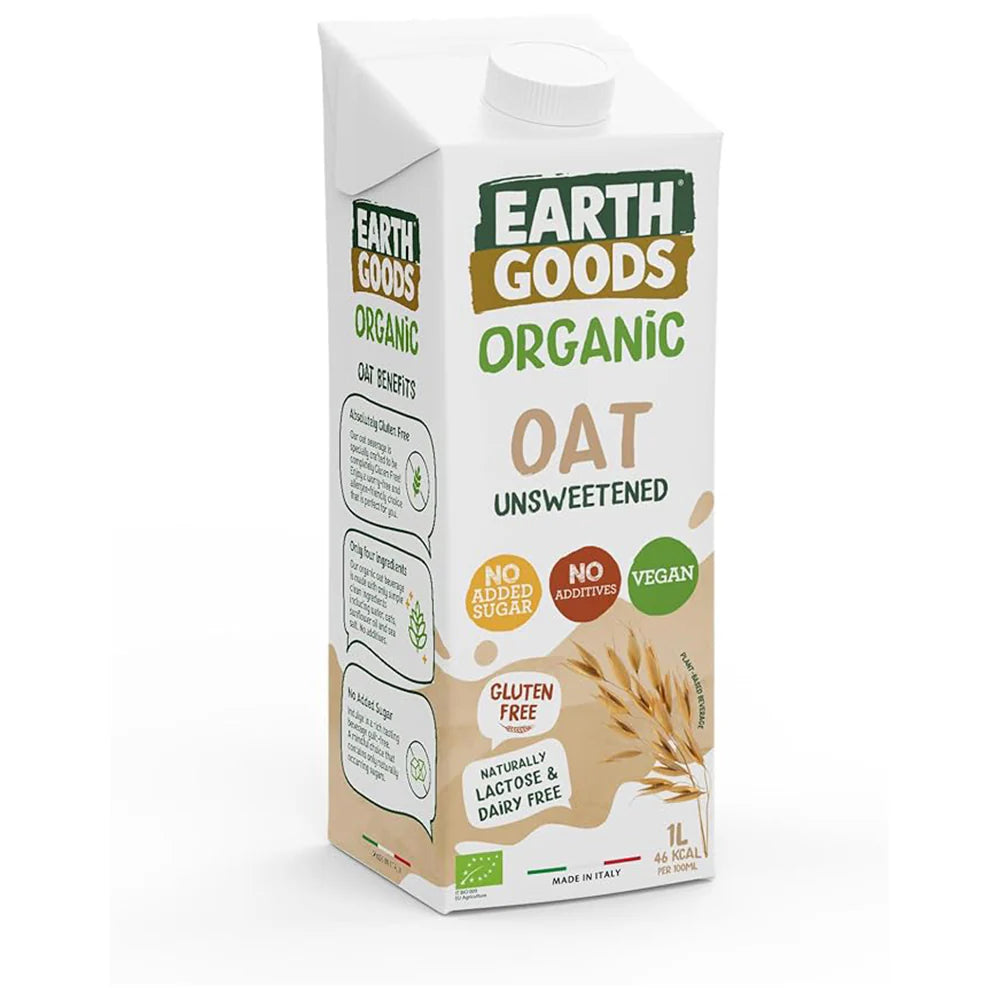 Earth Goods Milk Oat Unsweetened 1L, Pack of 10 pcs