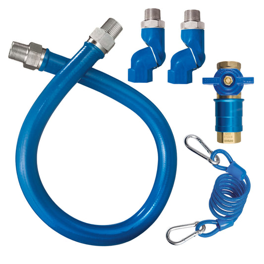 THS 1650KITCF2S36 Blue Hose Gas Connector Stainless Steel Kit, 36''