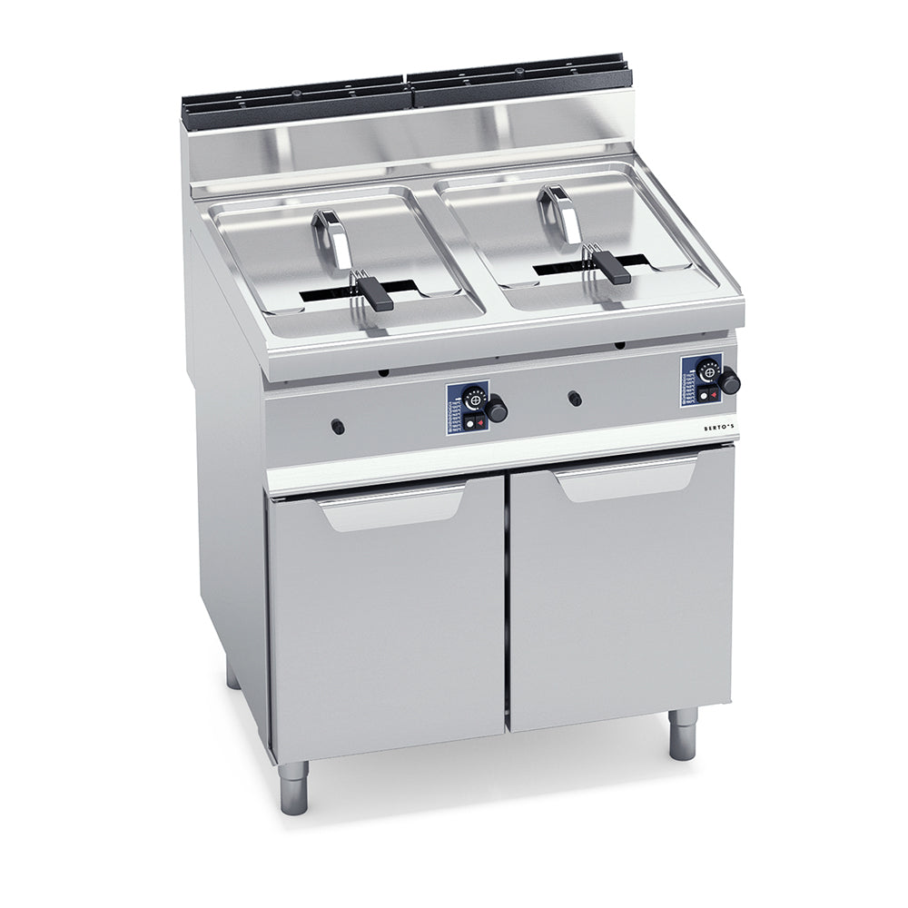 Bertos Gl10+10M Gas Fryer With Cabinet - Twin Tank 10 + 10 L