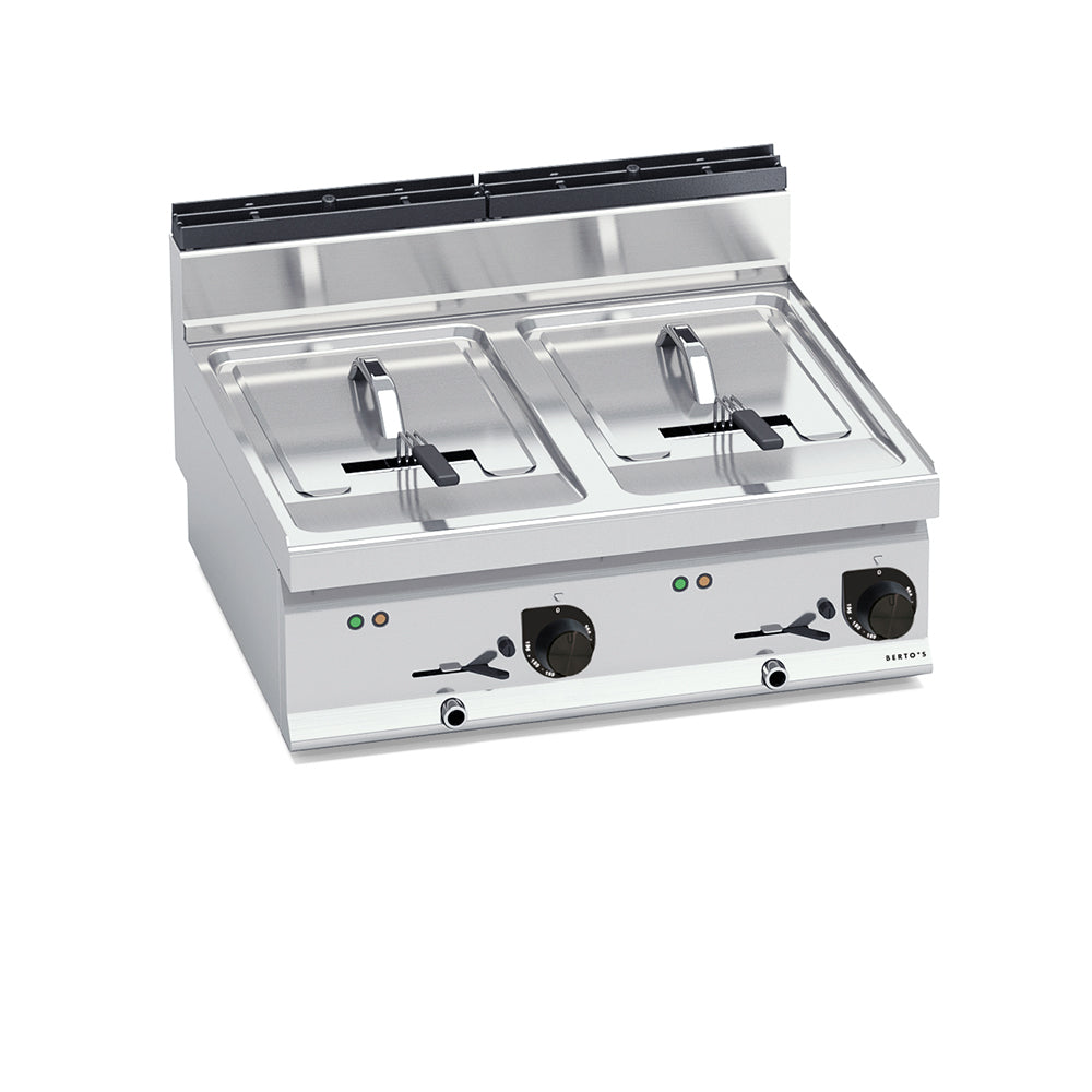 Bertos E7F10-8B / E7F10-8Bs Electric Fryer (Counter Top) - Twin Tank 10+10 L