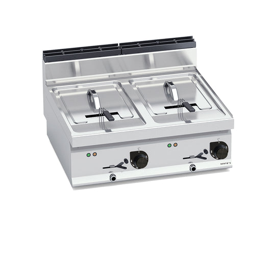 Bertos E7F10-8B / E7F10-8Bs Electric Fryer (Counter Top) - Twin Tank 10+10 L