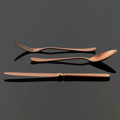 Furtino England Baguette 18/10 Stainless Steel Dessert Fork Matt Copper, 19cm, Pack of 6