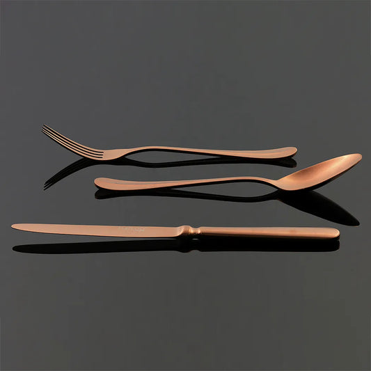 Furtino England Baguette 18/10 Stainless Steel Dessert Spoon Matt Copper, 19cm, Pack of 6