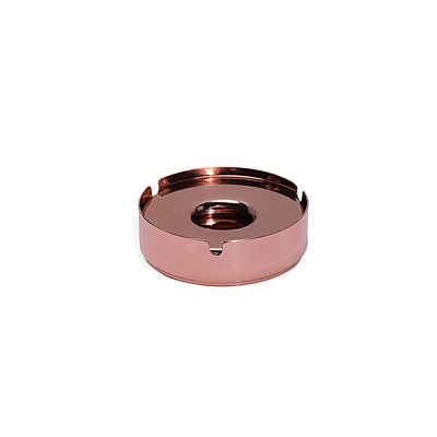 THS Stainless Steel Stackable Round Ashtray Cu Finish 10x3.5cm Rose Gold