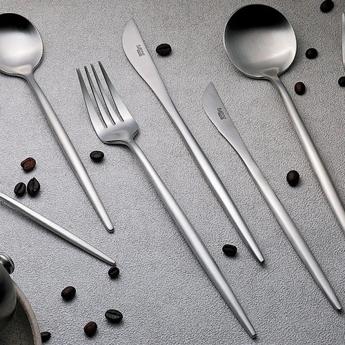 Furtino England Oscar Dessert Spoon Matt Silver 18/10 Stainless Steel Dessert Spoon 8mm, Pack of 6