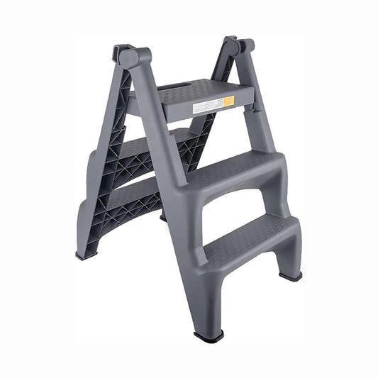 THS 2/3 Step Folding Ladder Stool , Grey, 3.3kg/4.8kg
