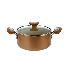Meyer Aluminium 20cm Cushion Smart Casserole With Glas Lid, Brown