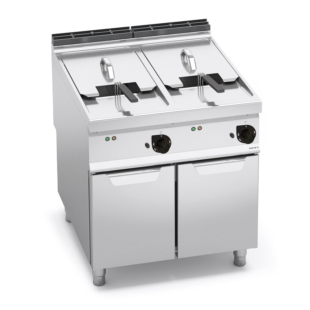 Bertos E9F22-8M 22+22 L Electric Fryer On Cabinet