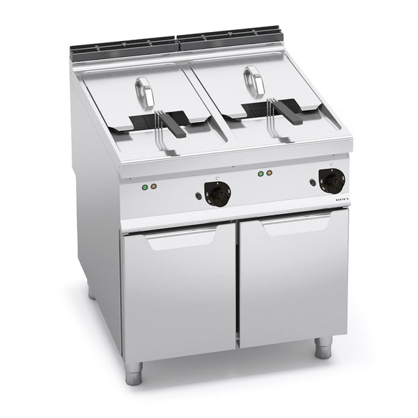 Bertos E9F22-8M 22+22 L Electric Fryer On Cabinet