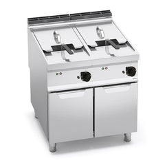 Bertos E9F22-8M 22+22 L Electric Fryer On Cabinet