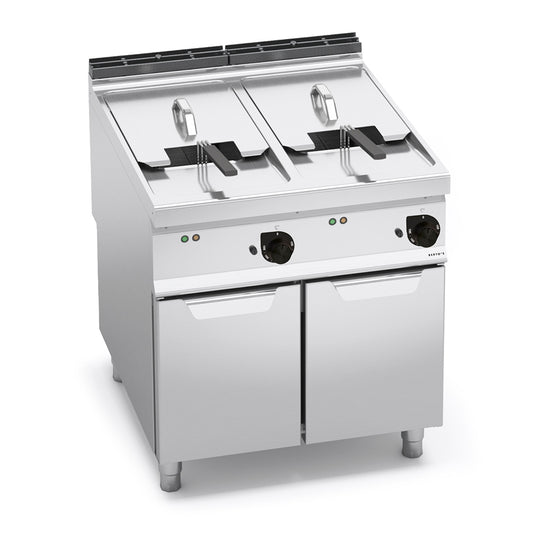 Bertos E9F22-8M 22+22 L Electric Fryer On Cabinet