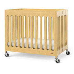 Foundations Boutique Wooden Compact Folding Baby Crib OM+ to 25 Kg L 101.6 x W 64.77  x H 88.9 cm Natural