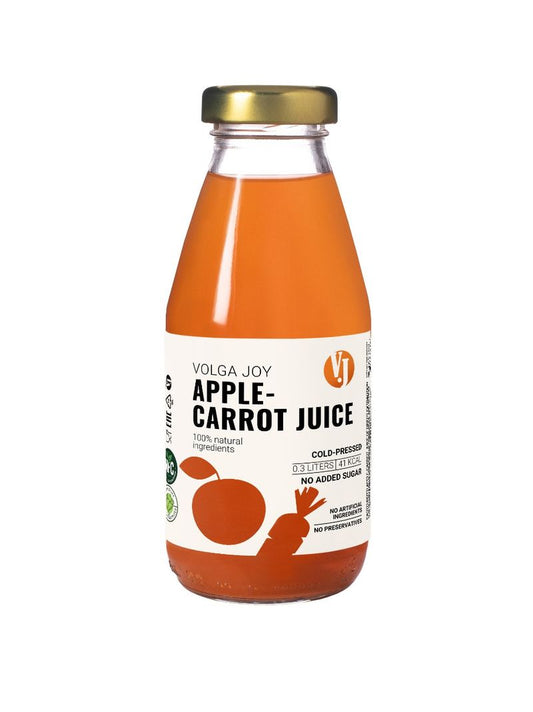 Volga Joy 4610226001529 Apple & Carrot Juice 300ml, Pack of 12/Box
