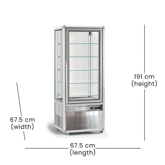 THS Cake Display with 4 Shelves, 750 W, 67.5 x 67.5 x 191 cm