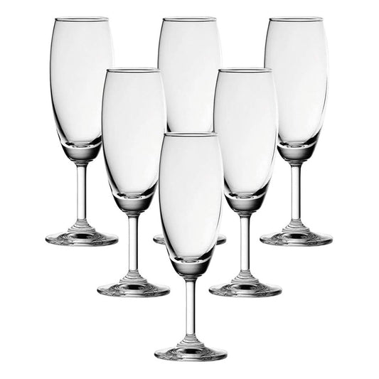 Ocean 501F07 Classic Flute Champagne Glass 185 ml, Set of 6