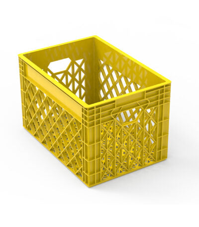 THS Plastic Nesting Crate L 600 x W 400 x H 150 mm, Yellow