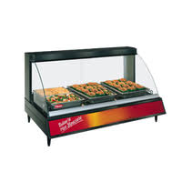NEMCO 6430 Tabletop Heated Display Case with Curved Glass & Rear Sliding Doors, 1775W
