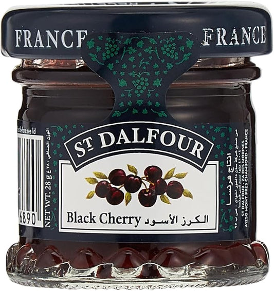 St. Dalfour Black Cherry Jam 28g, Pack of 72 Pcs