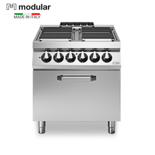 Modular R90/80CFEQ Electric Cooker on Oven, 4 Square Plate, 22 kW, 80 x 90 x 70 cm