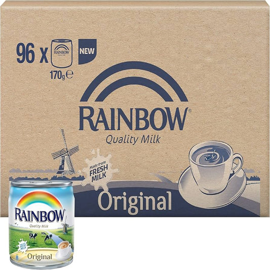 Rainbow Evaporated Milk Original 170 g, Pack of 96pcs
