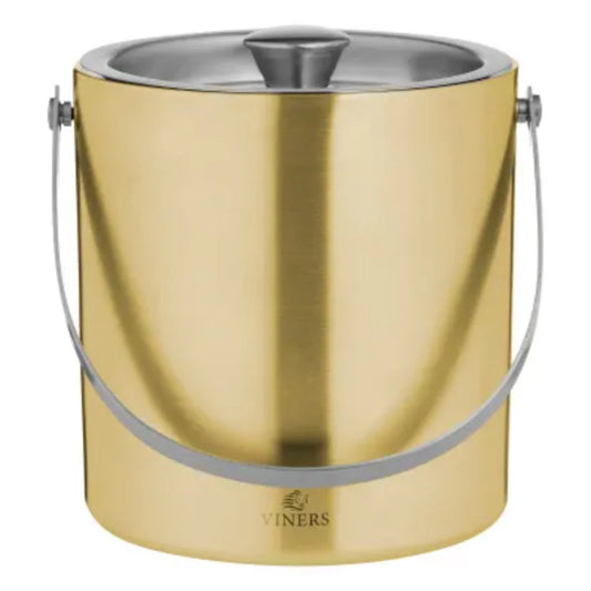 Wundermaxx Ice Bucket Double Wall With Tong, Golden, 1.5 Liters