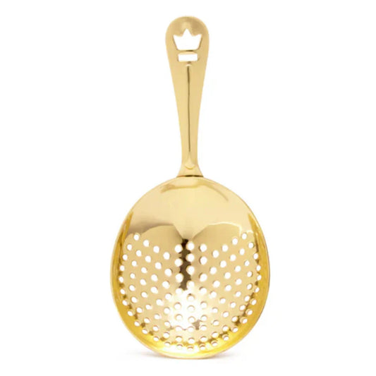 Wundermaxx Premium Julep Strainer, Gold, Stainless Steel Hold Plated