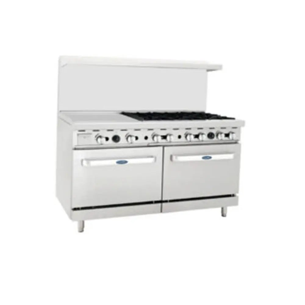 Atosa ATO-24G6B GAS RANGE 6 BURNER WITH GRIDDLE WITH 2 OVENS, 152.4x79x143.3cm