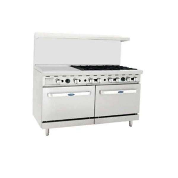Atosa ATO-24G6B GAS RANGE 6 BURNER WITH GRIDDLE WITH 2 OVENS, 152.4x79x143.3cm